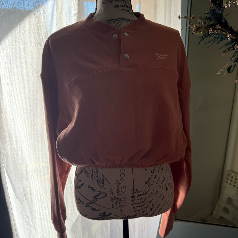 Reebok Coral Button-Up Sweatshirt
